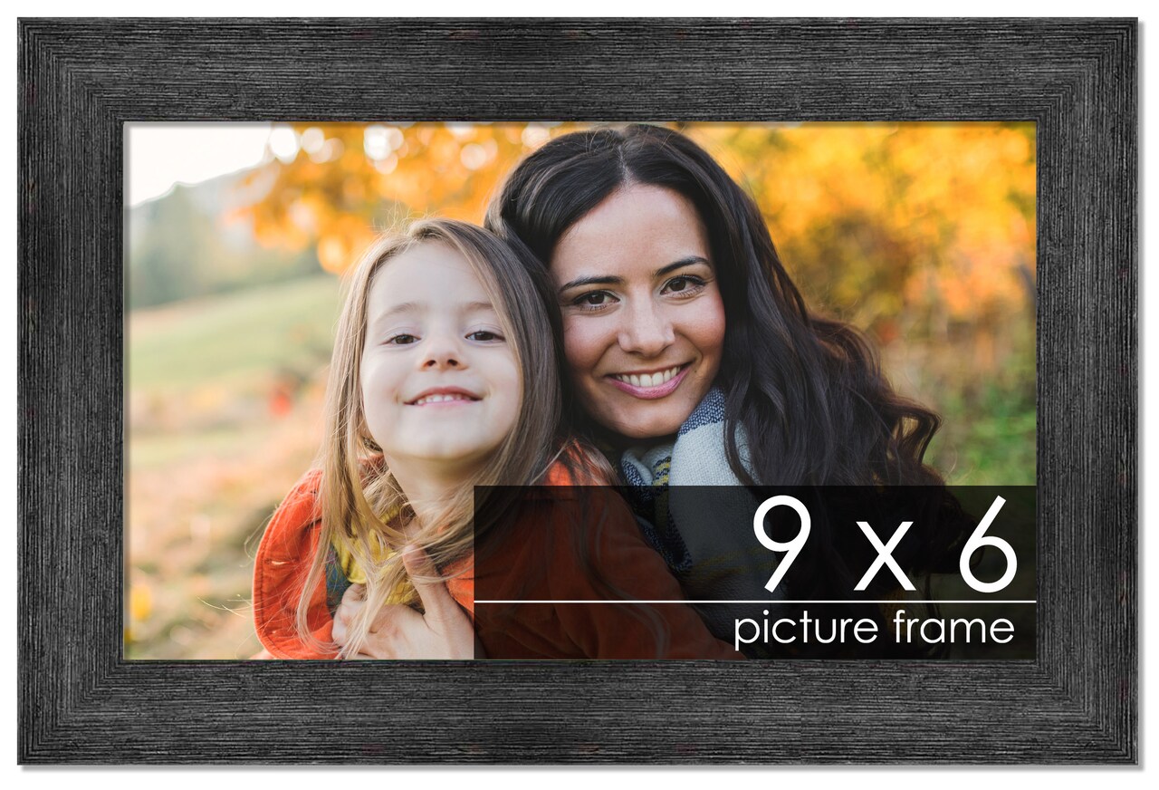 Photo Size Contemporary Black Frame - UV Acrylic, Foam Board Backing, Hanging Hardware